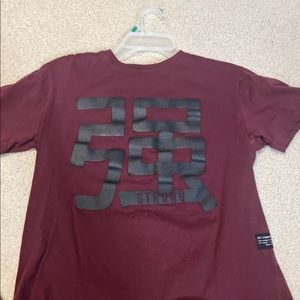 graphic burgundy tee